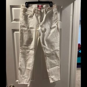 Lilly Pulitzer White Raw Hem Denim